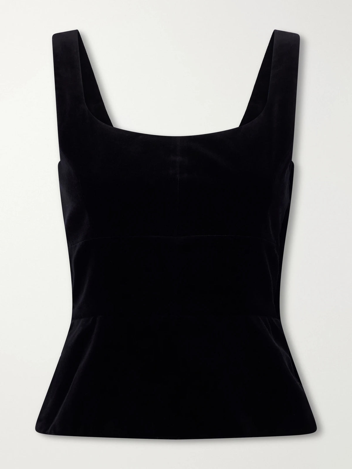 LIBEROWE Peplum Cotton-velvet Bustier Top