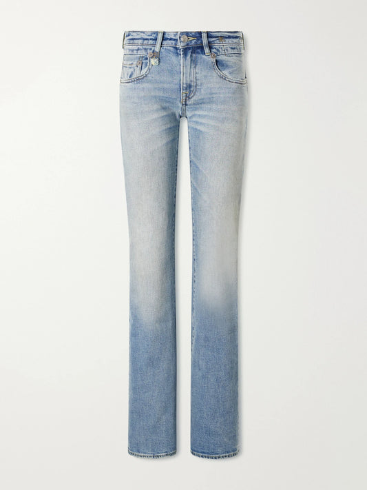 Image of Jeans. Product name - Boy Flare Low-rise Jeans in Mid denim colour by brand - R13