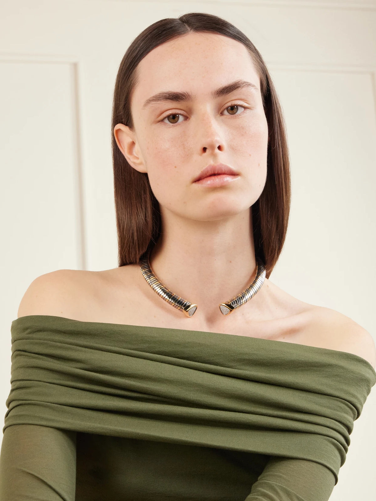 Image of Necklaces. Product name - Trisola 18-karat Gold, Titanium And Diamond Necklace in Multi colour by brand - Marina B