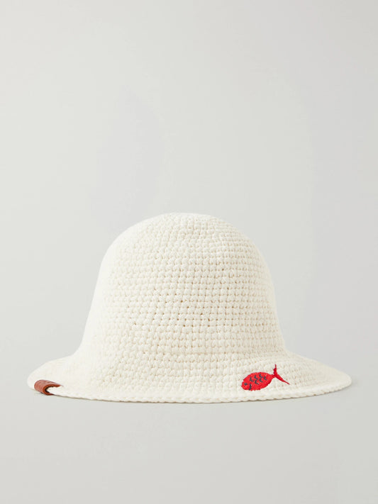 + Da Adolfo Meyers Crocheted Logo-embroidered Cotton Hat