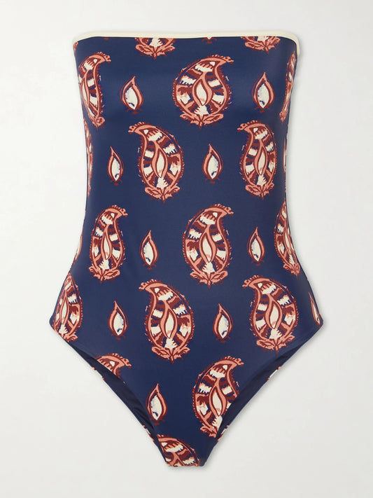 Alta Mar Printed Strapless Swimsuit