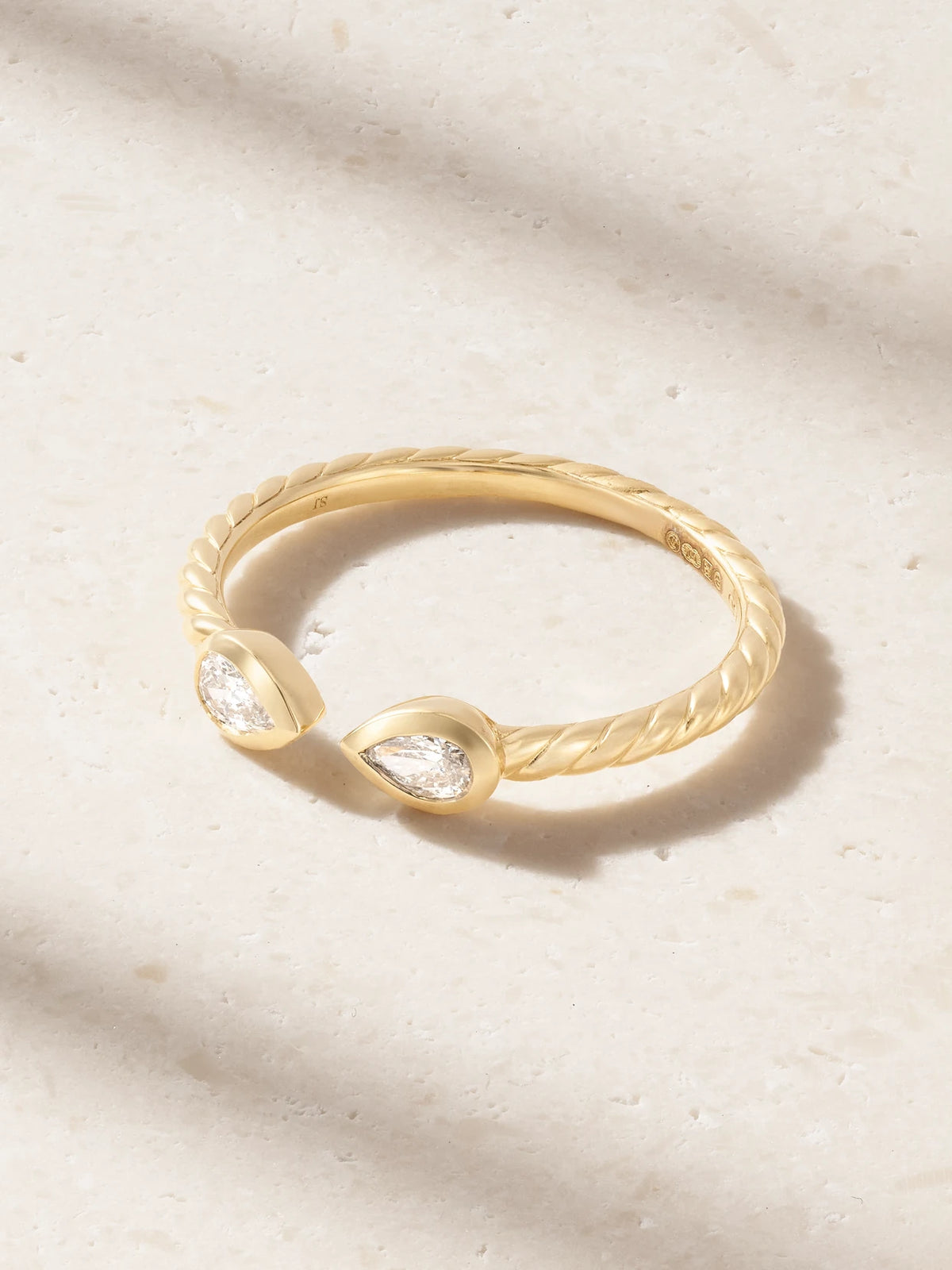 Cable 18-karat Gold Diamond Ring