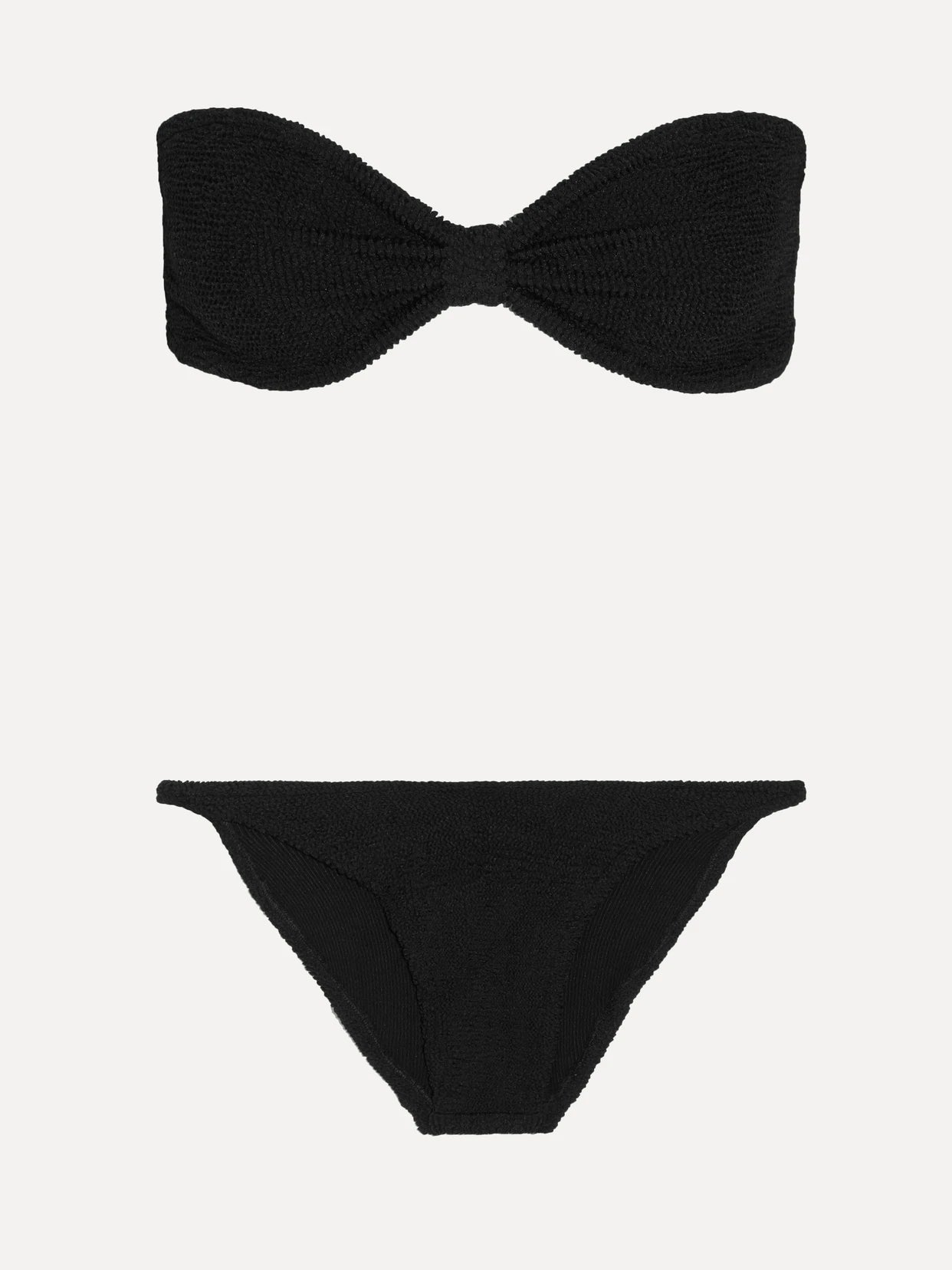 Image of Swimwear. Product name - Jean Original Crinkle Bandeau Bikini in Black colour by brand - Hunza G