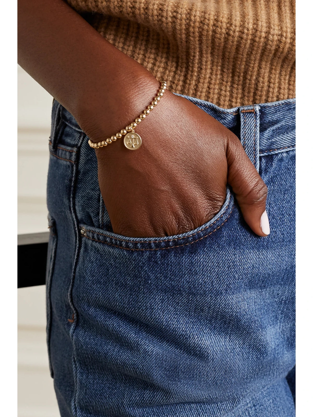 Image of Bracelets. Product name - Libra 14-karat Gold Diamond Bracelet in Multi colour by brand - Sydney Evan
