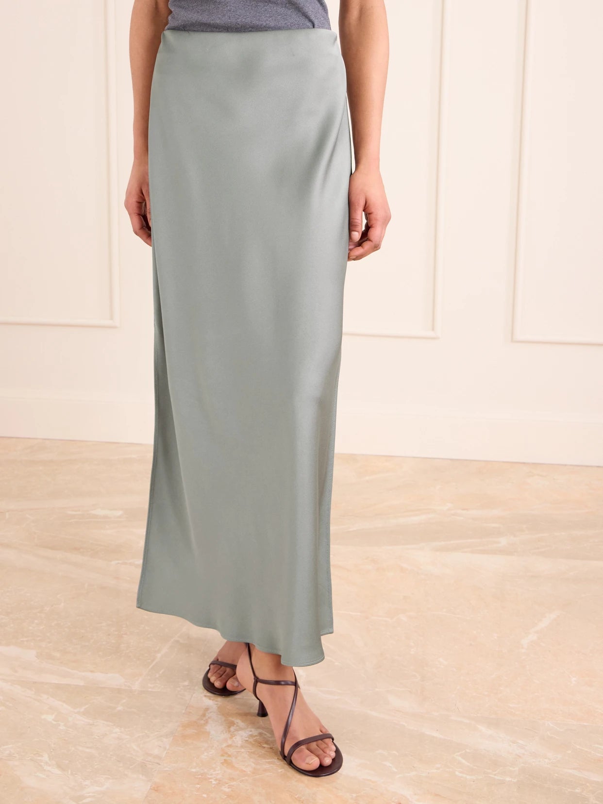 Satin Midi Skirt