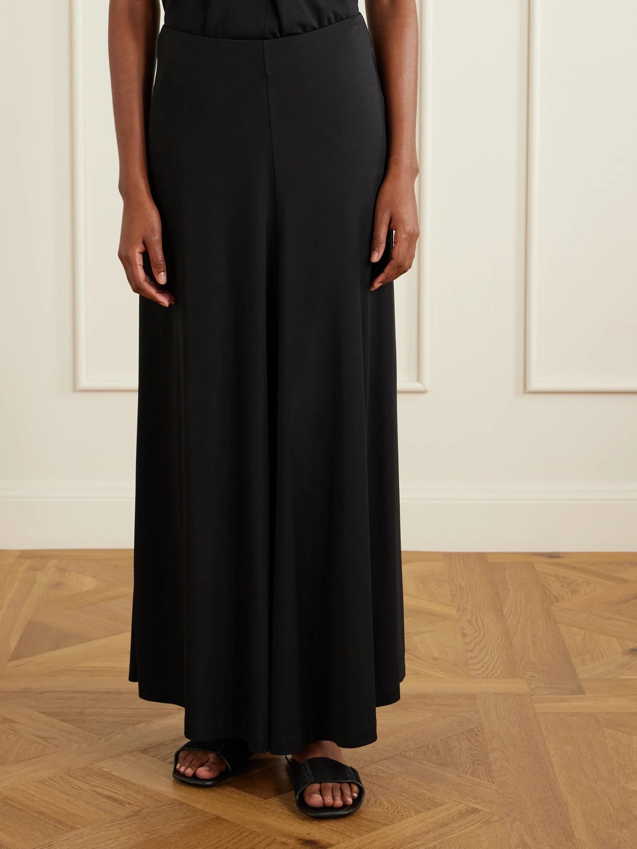 Draped Jersey Maxi Skirt