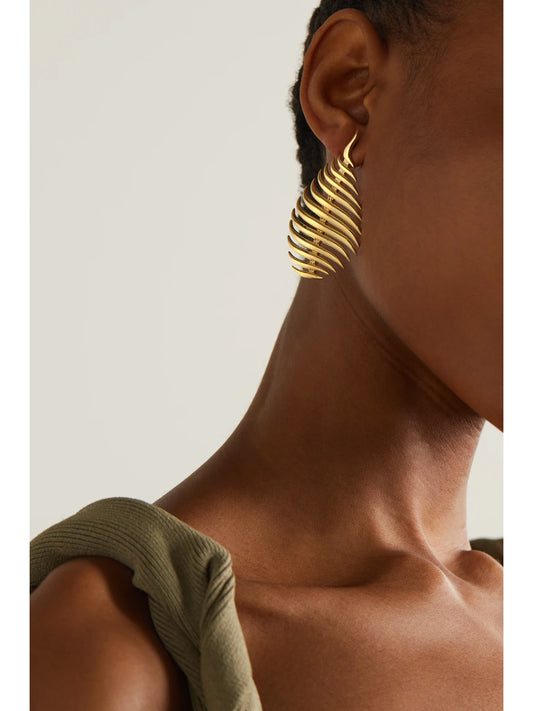 Image of Earrings. Product name - Flame Medium 18-karat Gold Earrings in Multi colour by brand - Fernando Jorge