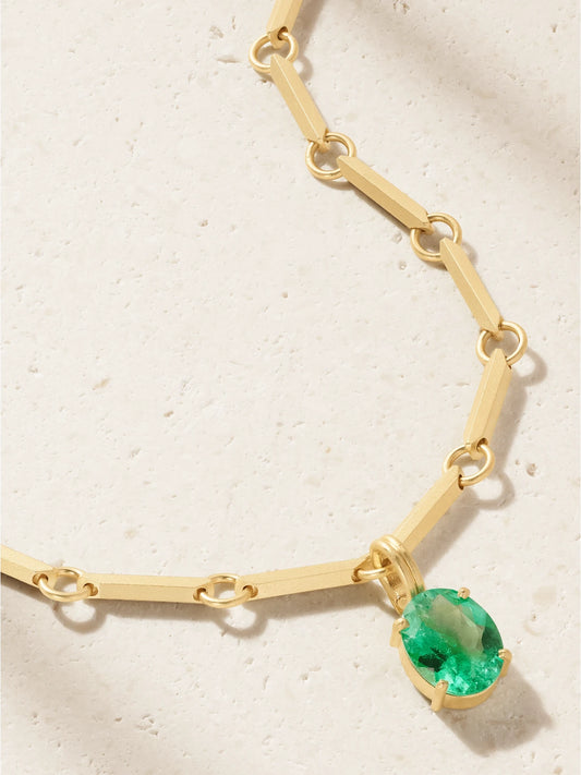 Heroic 18-karat Gold Emerald Necklace