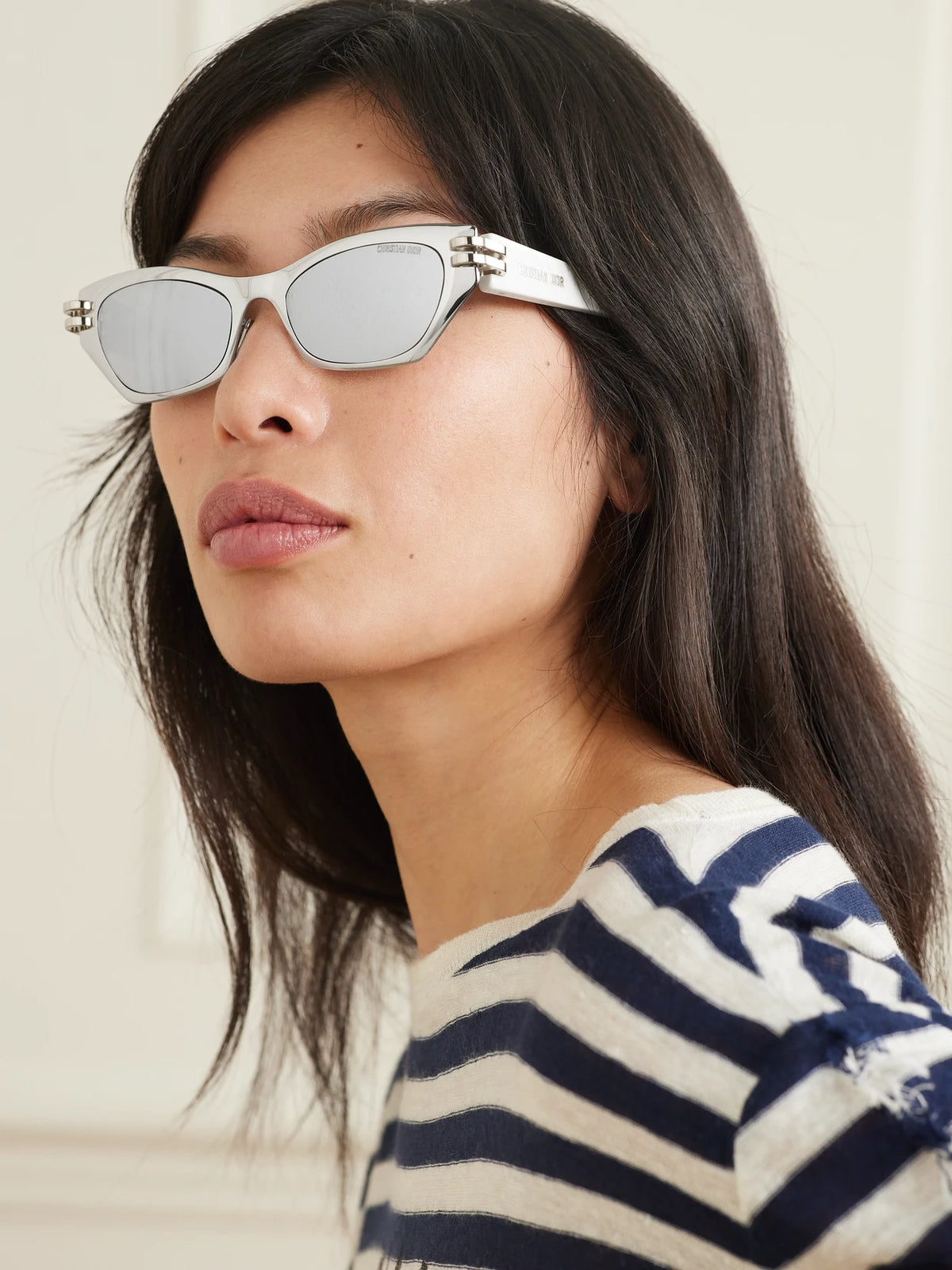 Image of Sunglasses. Product name - Cdior B3u Cat-eye Silver-tone And Acetate Sunglasses in Multi colour by brand - DIOR Eyewear