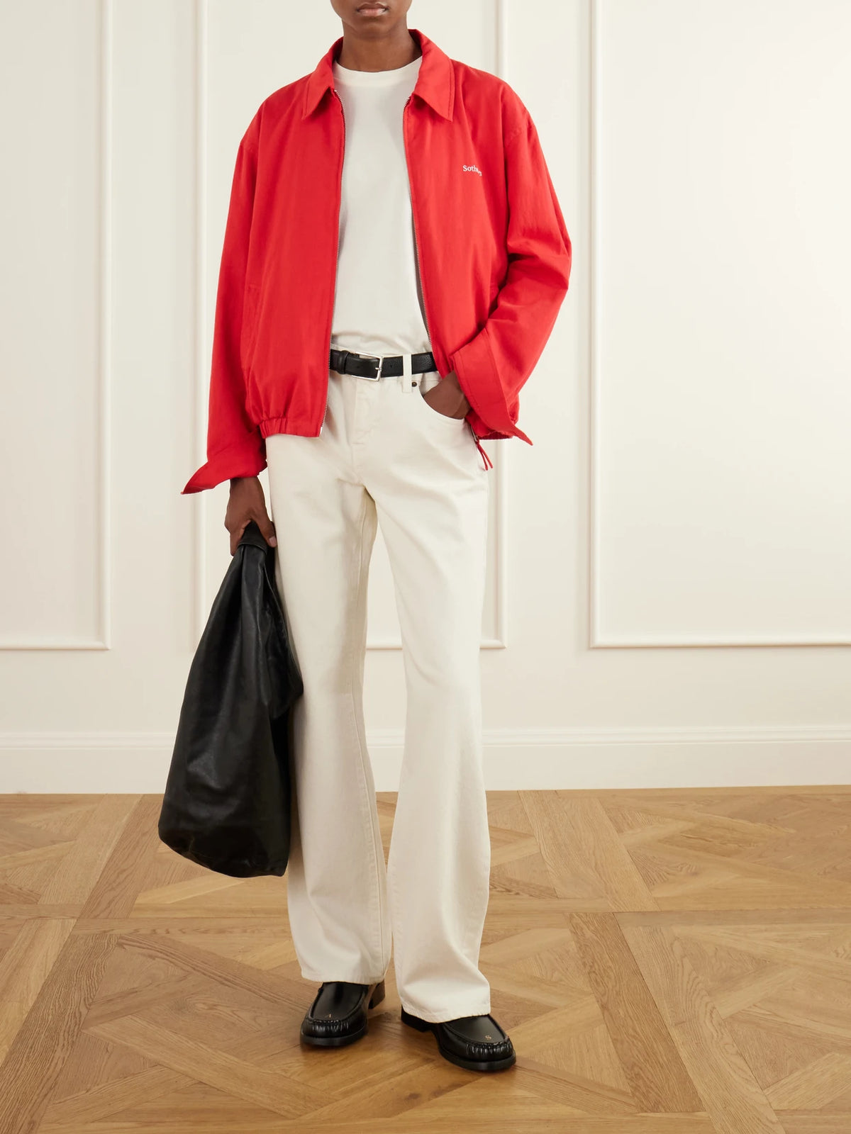 Image of Coats & Jackets. Product name - + Sotheby's Cotton-twill Jacket in Red colour by brand - FRAME