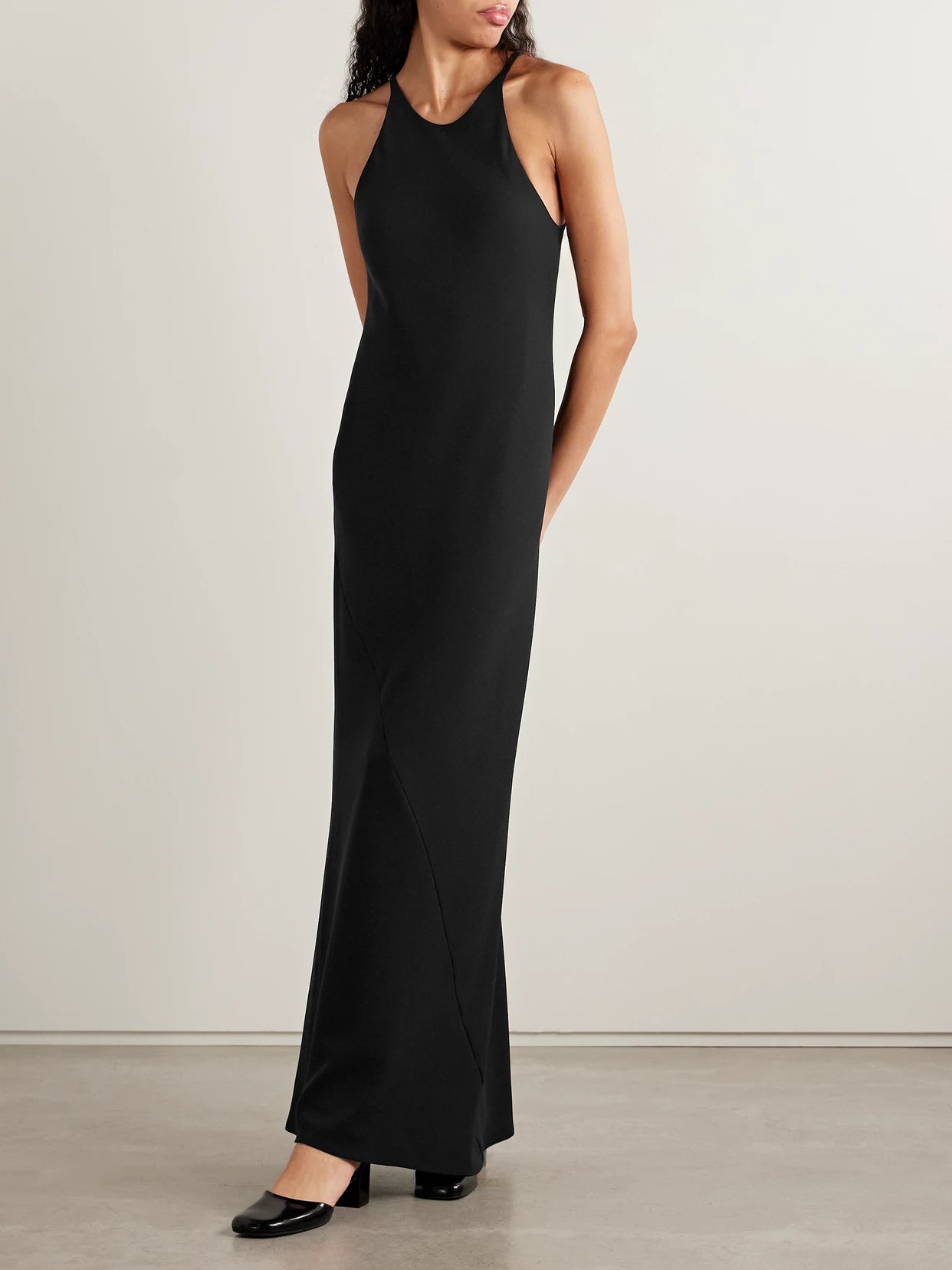 Image of Dresses. Product name - Johanne Silk-crepe Maxi Dress in Black colour by brand - The Row