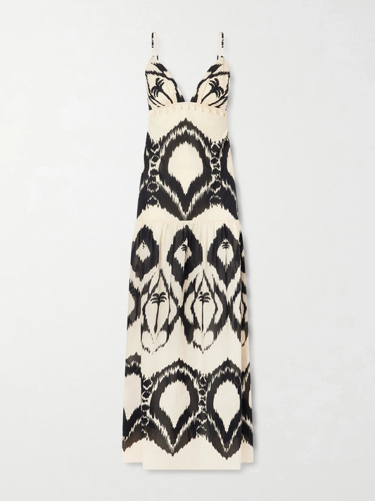 Zea Palm Printed Cotton-poplin Maxi Dress