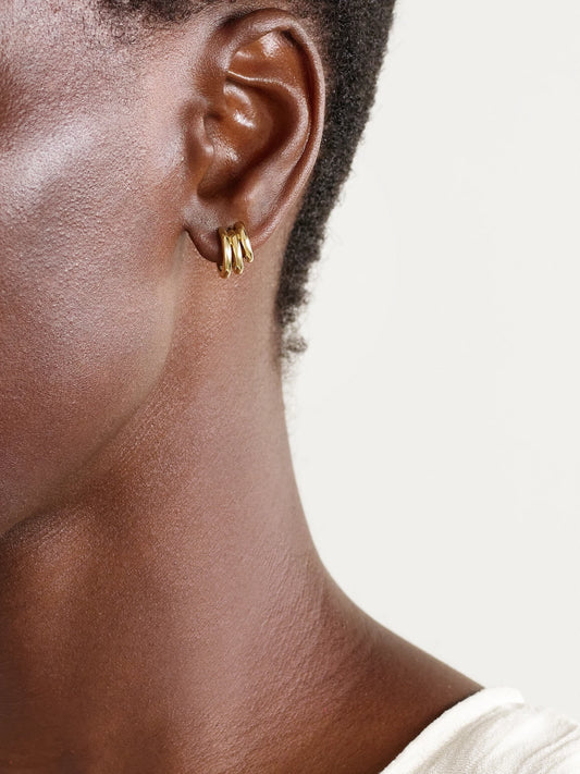 Image of Earrings. Product name - Classic 14-karat Recycled Gold Hoop Earrings in Multi colour by brand - By Pariah