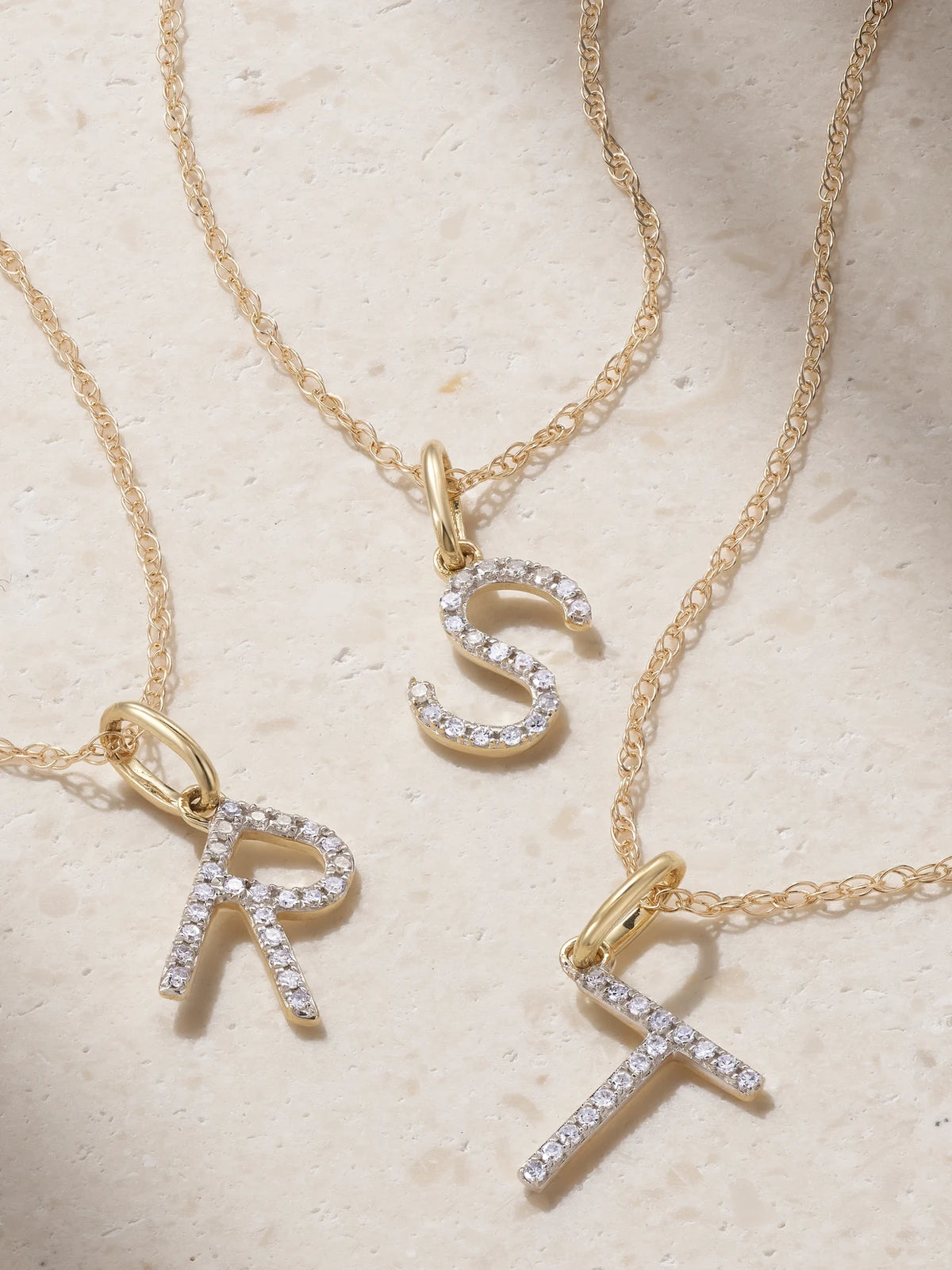 Initial 9-karat Gold Diamond Necklace