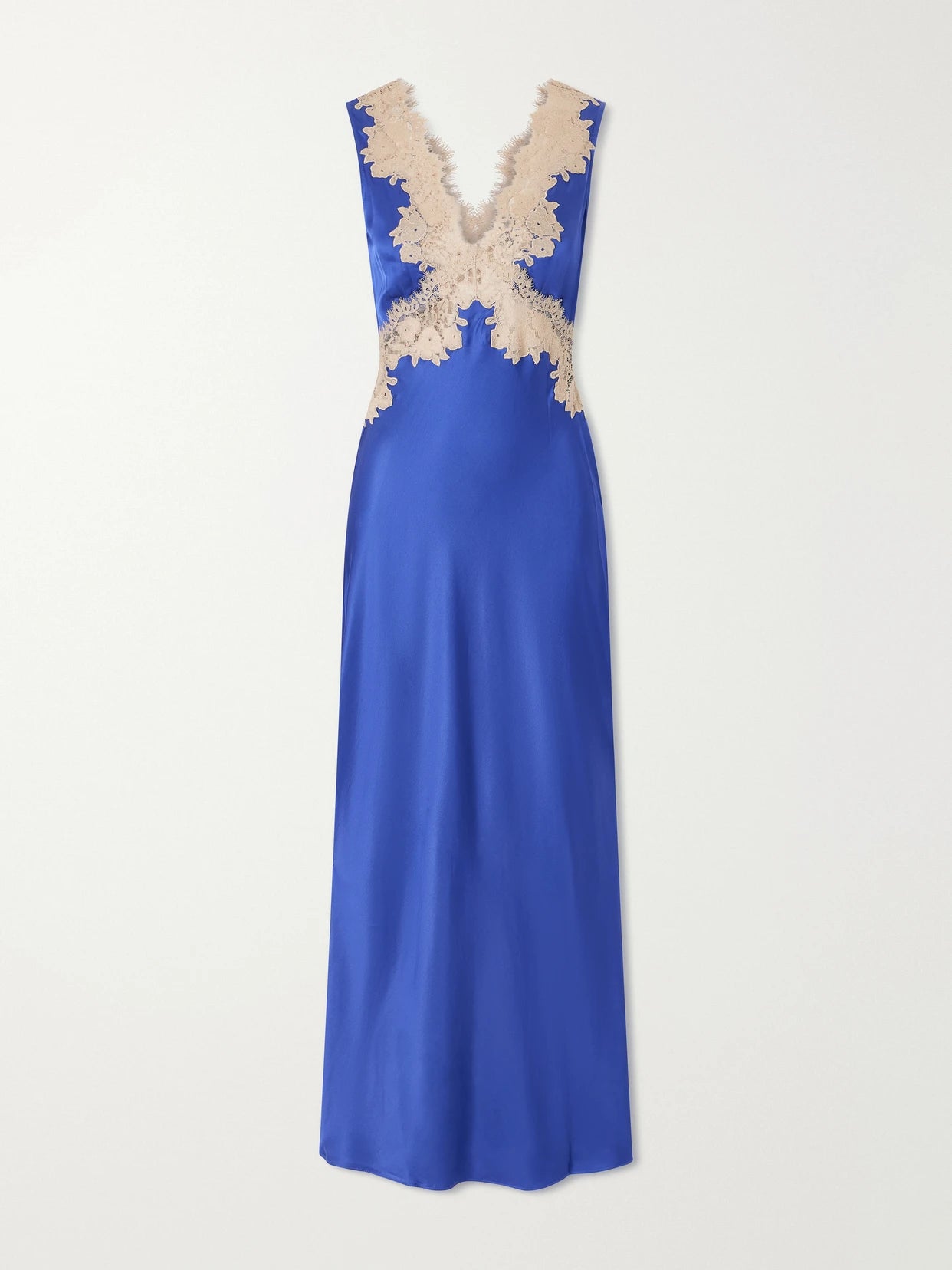 Lysandra Lace-trimmed Satin Midi Dress