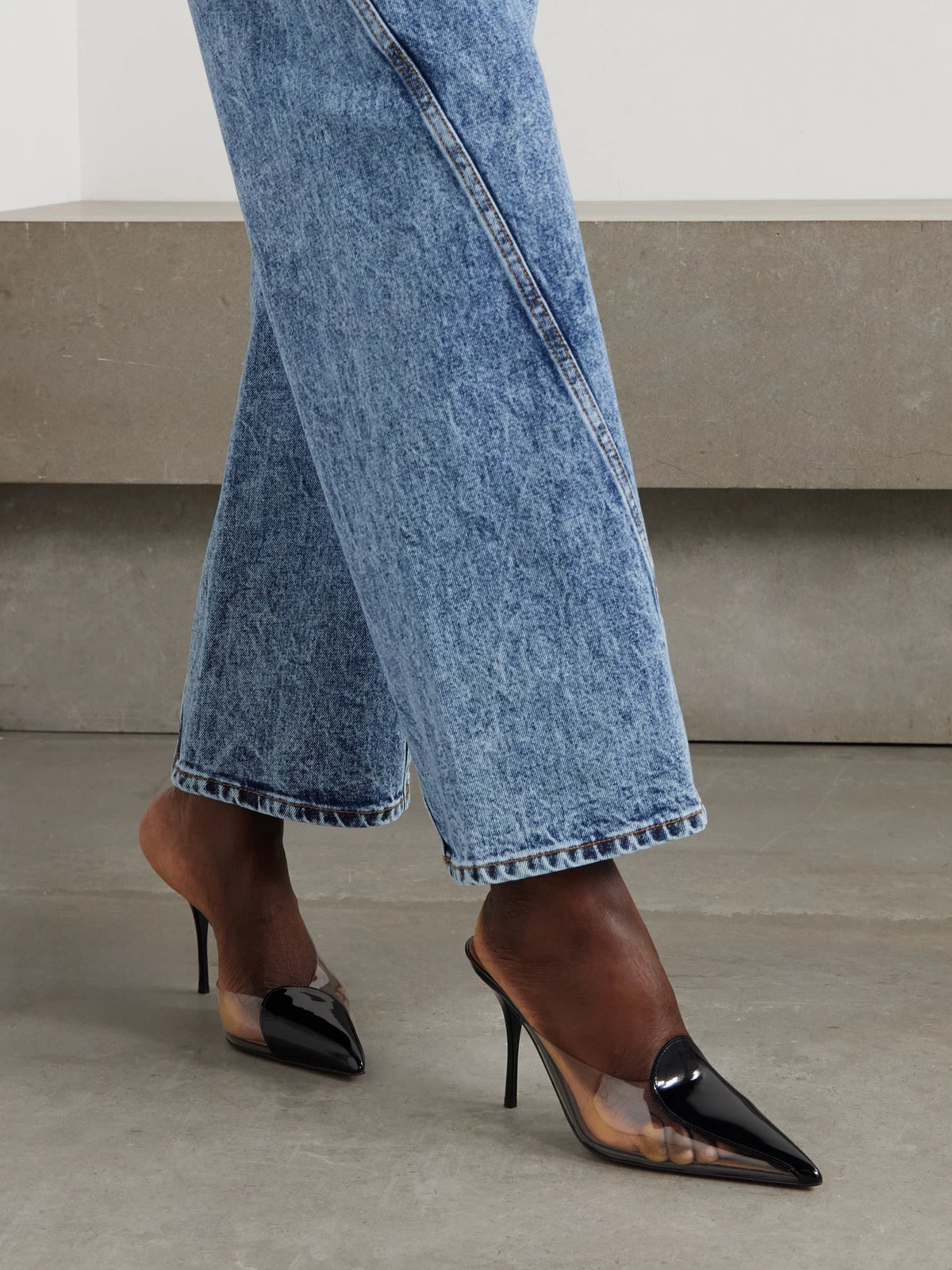 90 Pvc And Patent-leather Mules