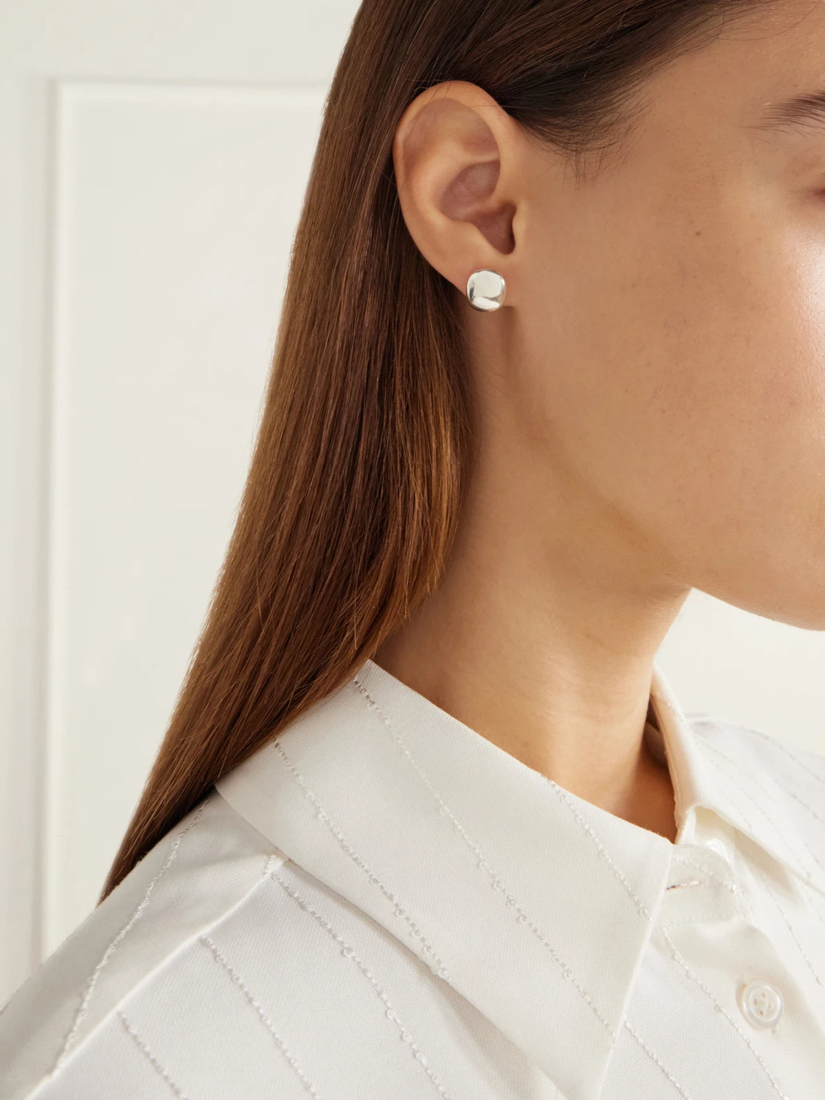 Image of Earrings. Product name - Mini Grigri Set Of Three Sterling Silver Earrings in Multi colour by brand - Camille Surault