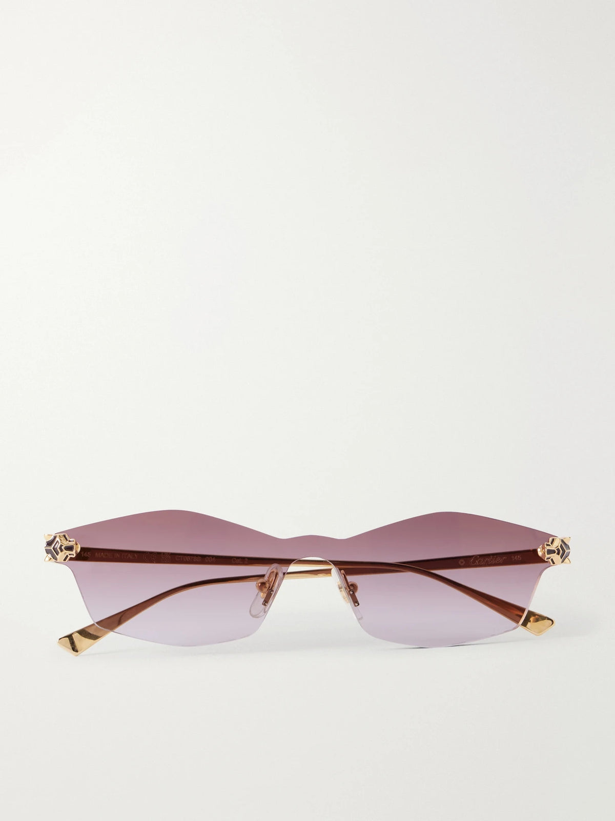 Eyewear Panthère De Cartier Rimless Gold-tone Metal Sunglasses