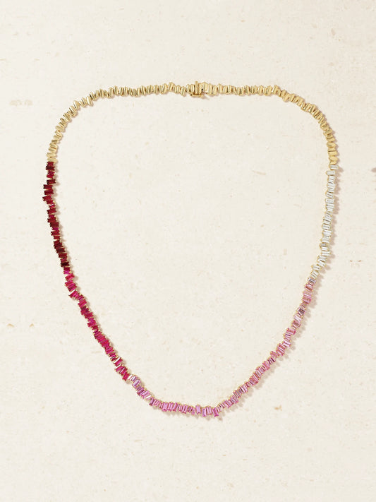 18-karat Gold, Diamond And Sapphire Necklace