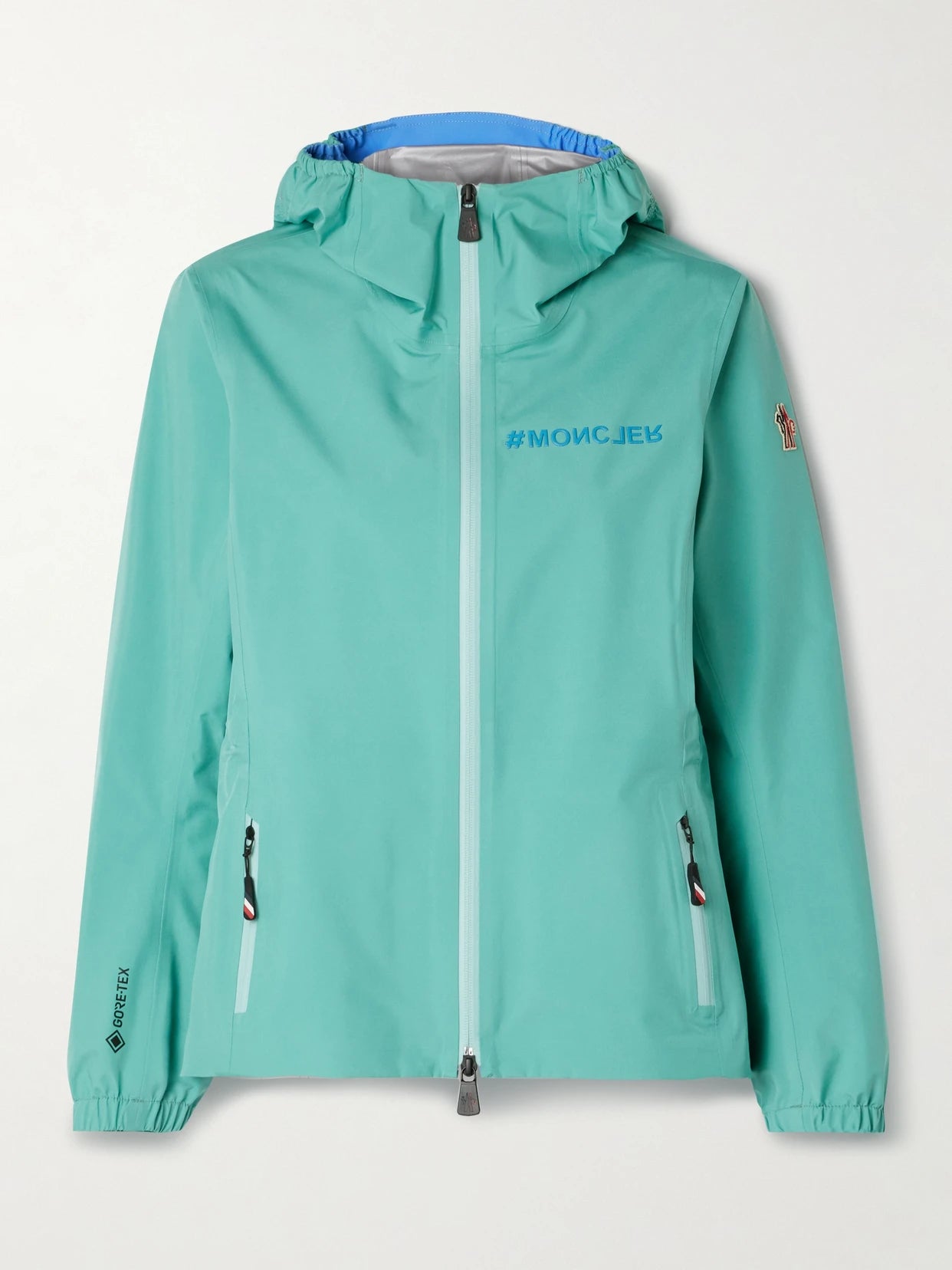 Image of Coats & Jackets. Product name - Valles Hooded Gore-tex Paclite Jacket in Blue colour by brand - Moncler Grenoble