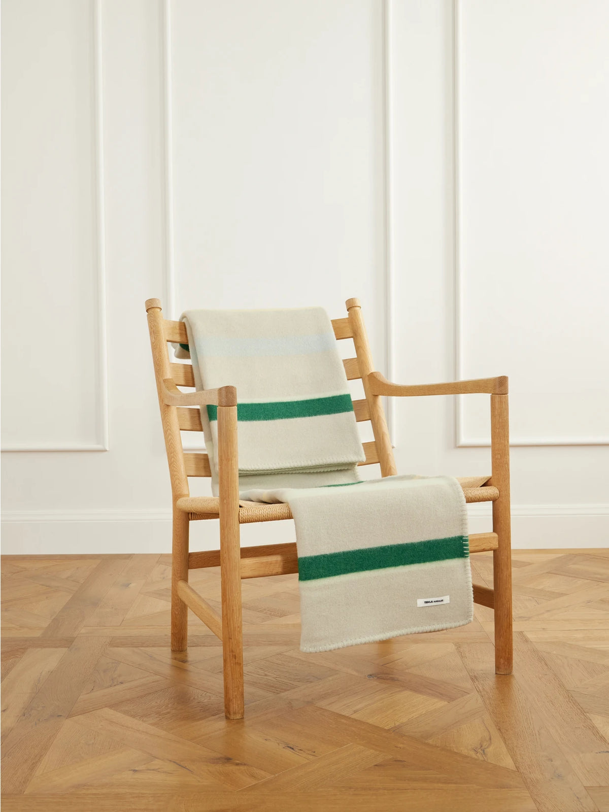 TEKLA + Auralee Striped Wool-twill Blanket