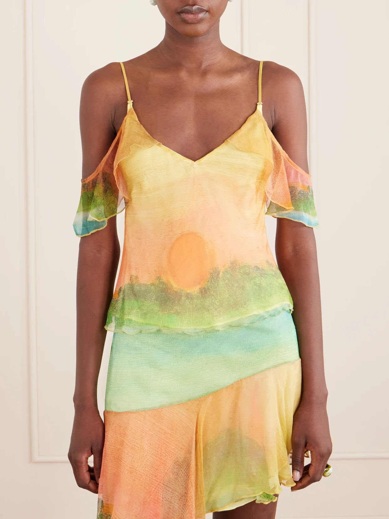 Formentera Silk-chiffon Tank
