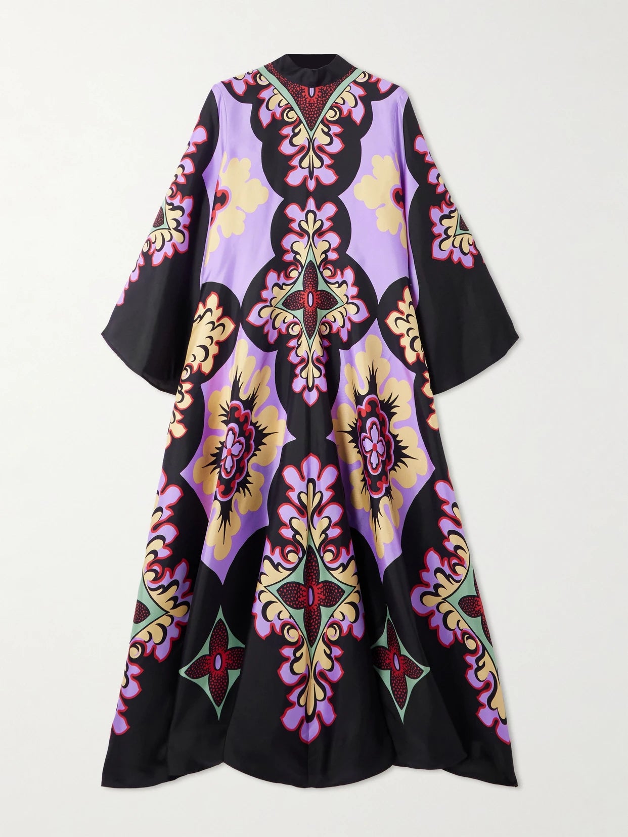 Icon Magnifico Draped Printed Silk-twill Maxi Dress