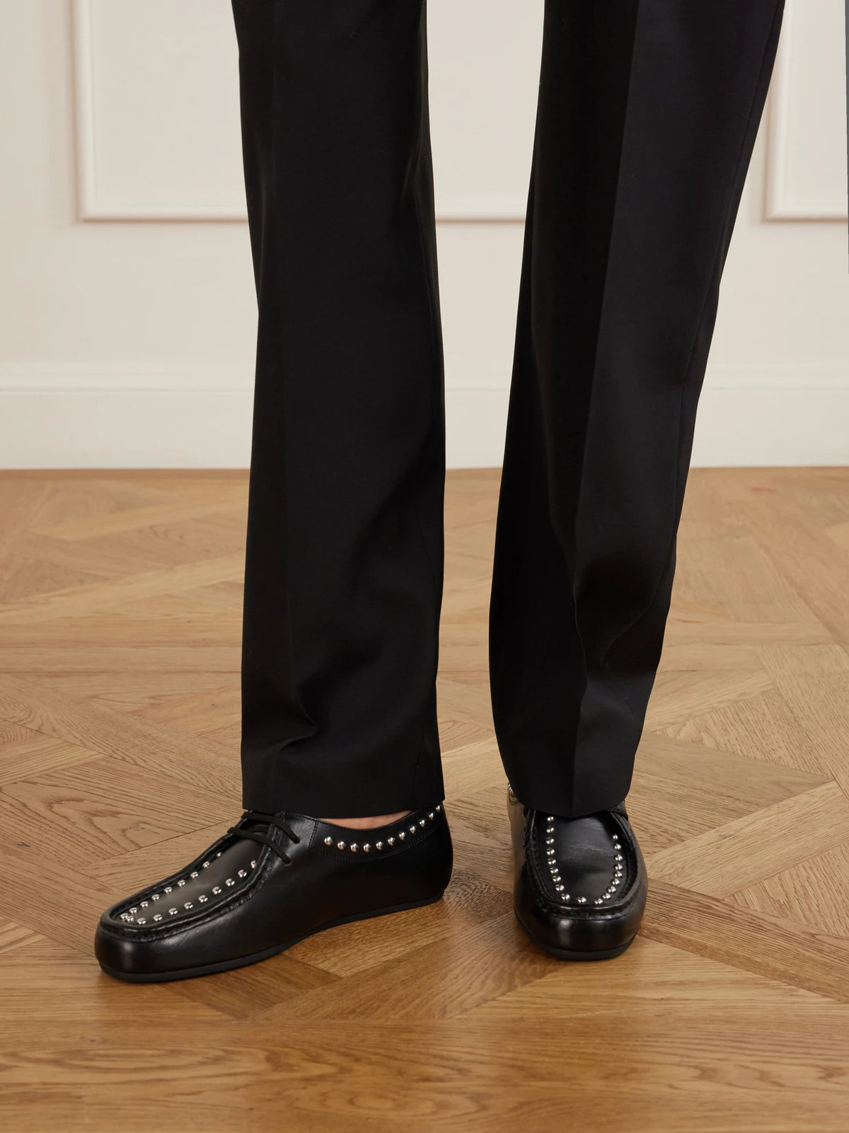 Jil Sander Hood Studded Leather Loafers