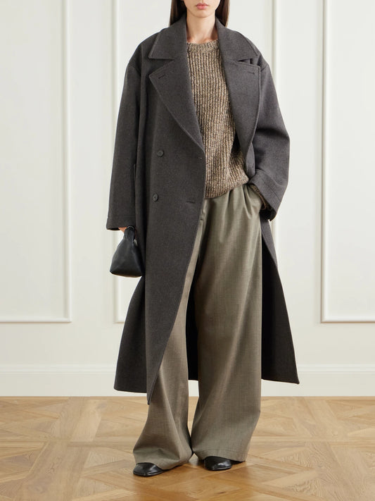 Image of Coats & Jackets. Product name - Auditor Belted Recycled Wool Coat in Gray colour by brand - MFPEN