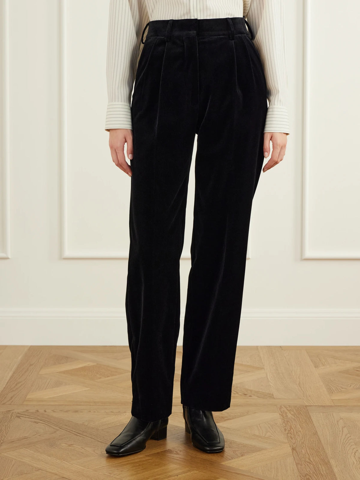 BLAZÉ Milano Fox Straight-leg Cotton-velvet Pants
