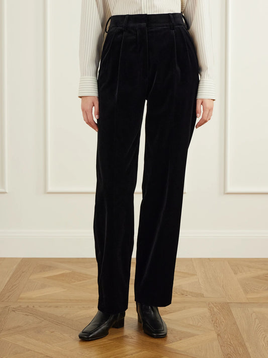 BLAZÉ Milano Fox Straight-leg Cotton-velvet Pants
