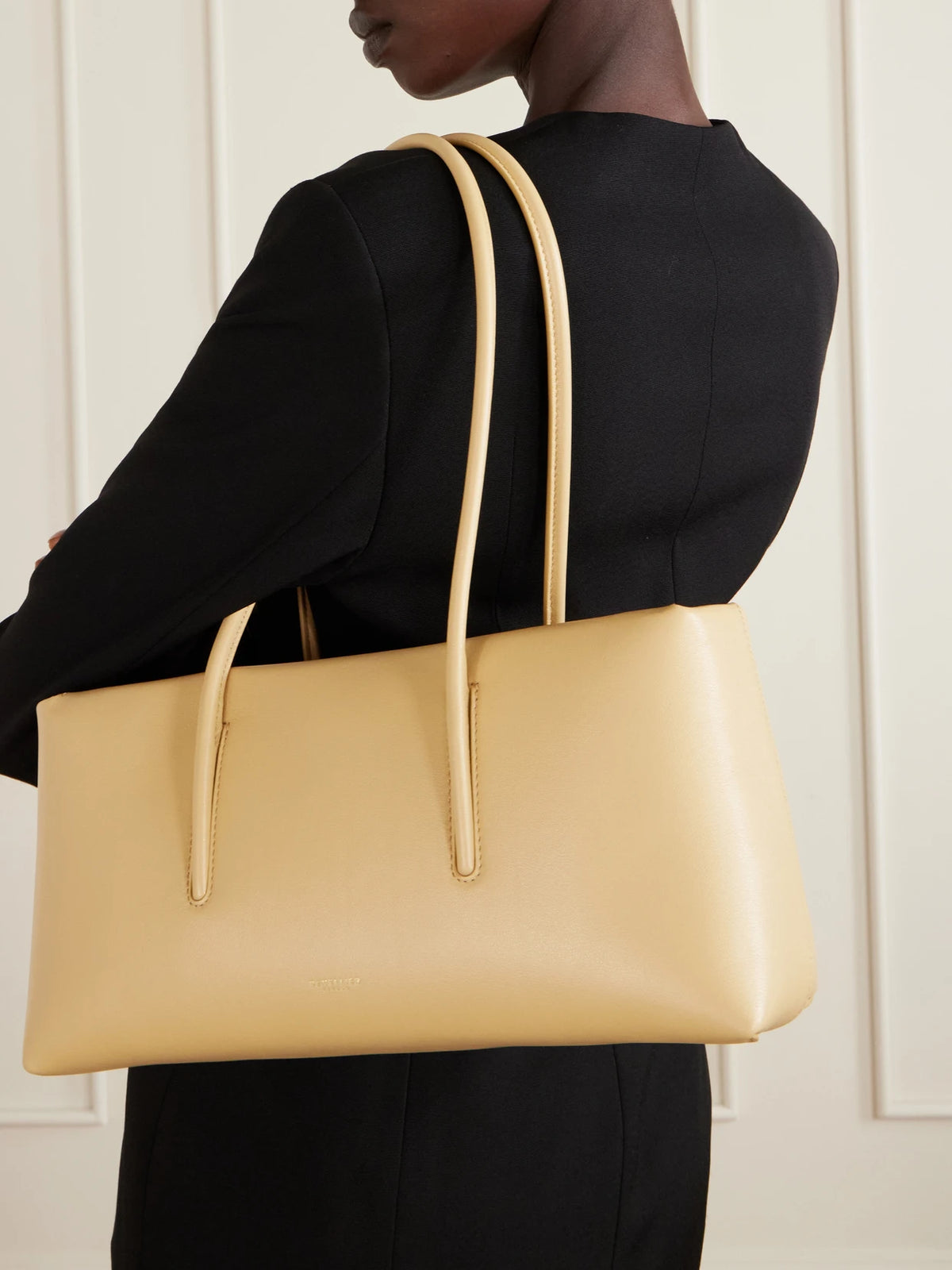 Image of Bags. Product name - The Stockholm Full Grain Leather Shoulder Bag in Neutral colour by brand - DeMellier