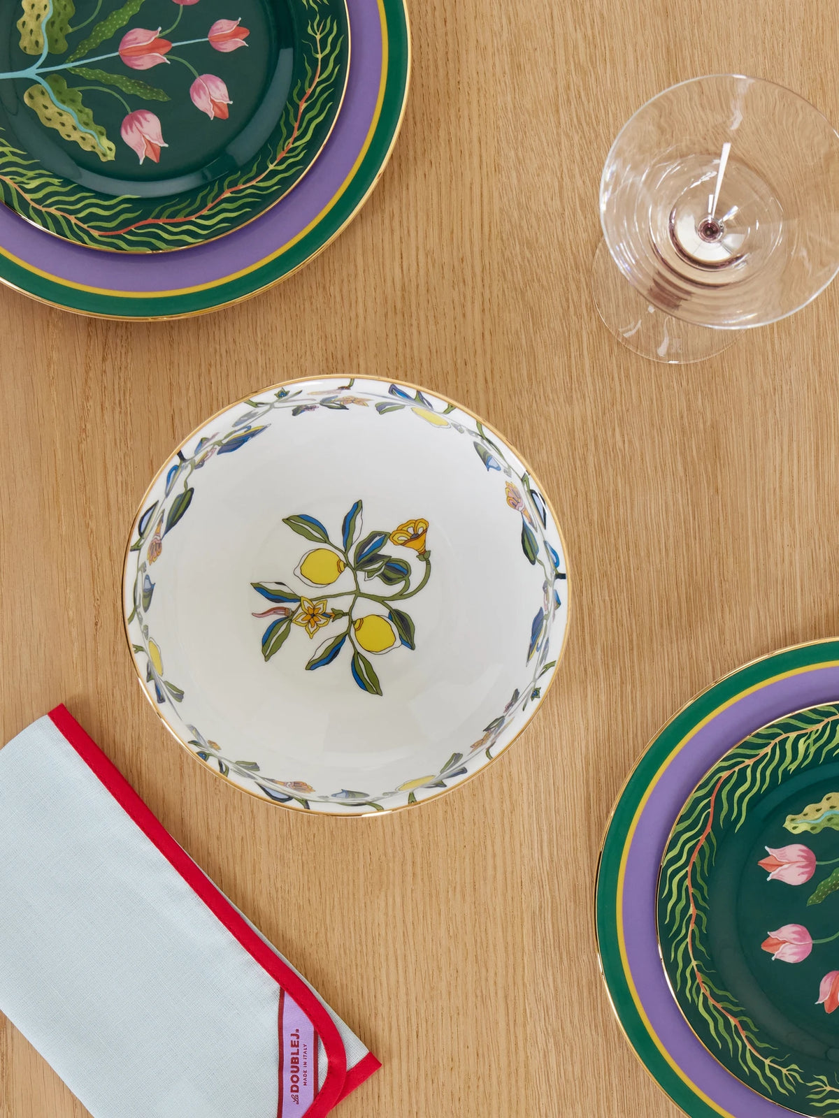 Image of Tableware. Product name - Printed Porcelain Bowl in White colour by brand - La DoubleJ