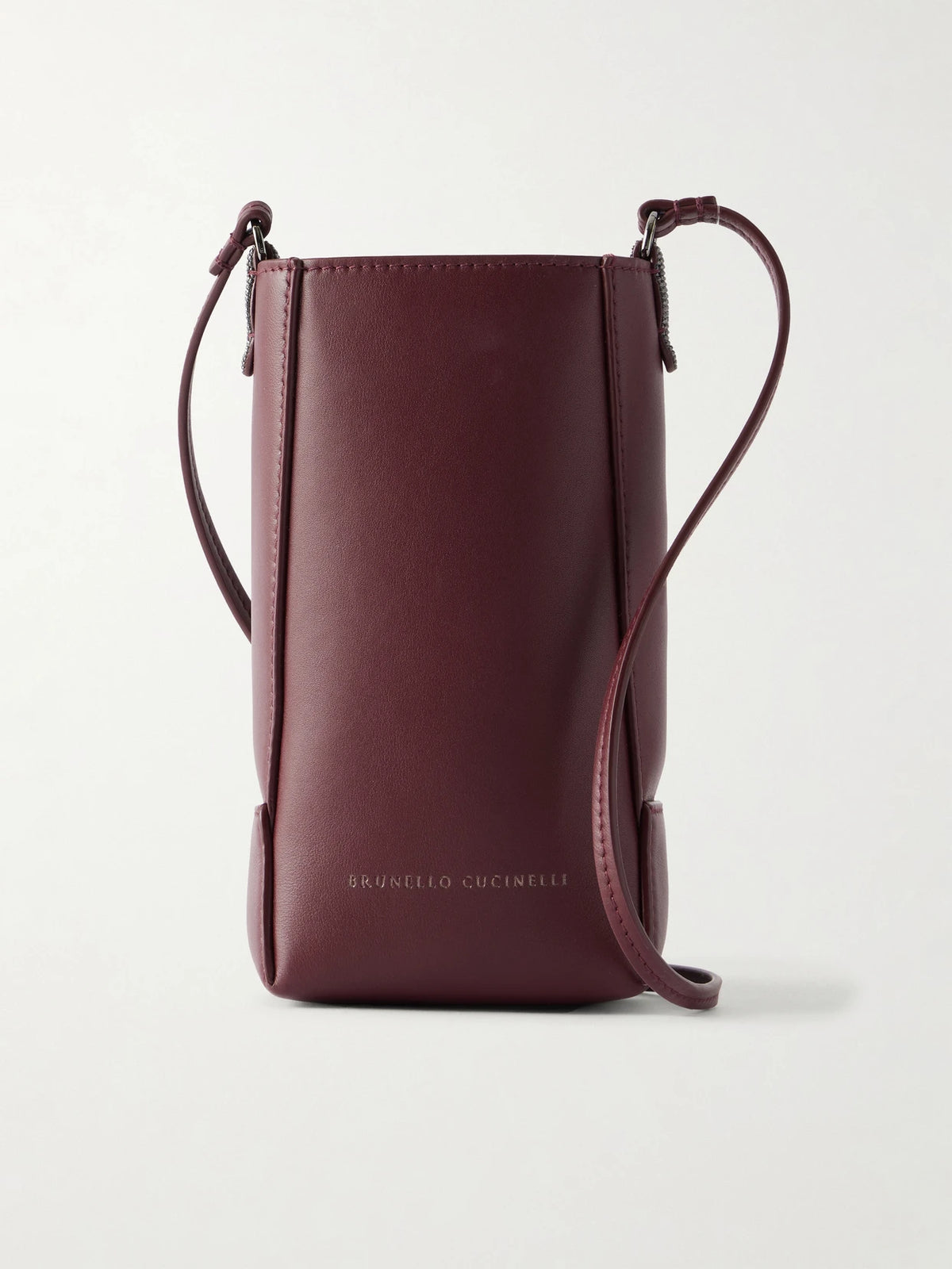 Bead-embellished Leather Pouch