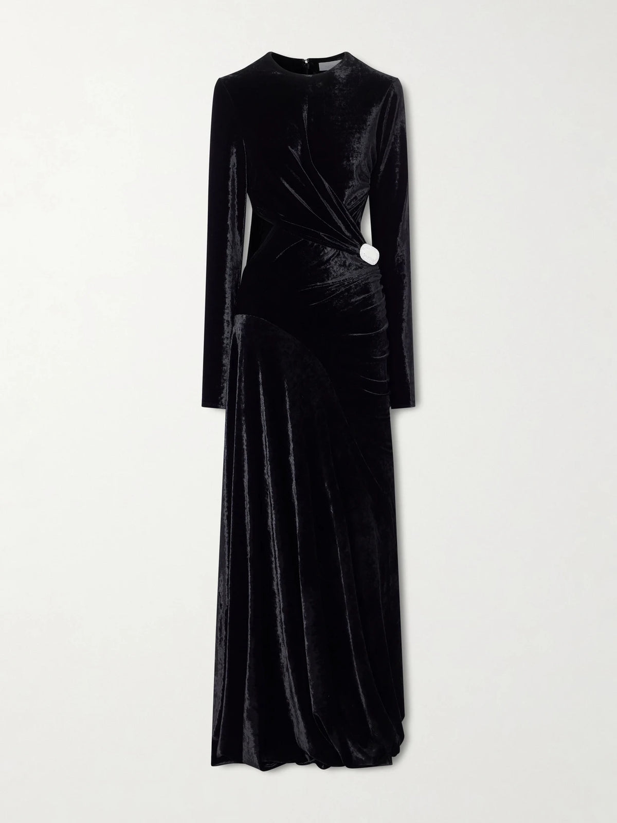 Embellished Cutout Velvet Maxi Dress