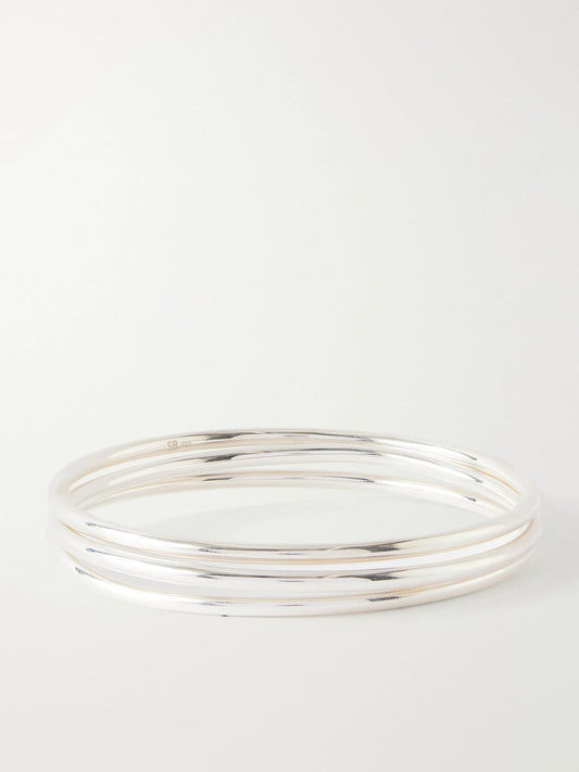Kaya Set-of-three Silver Bangles