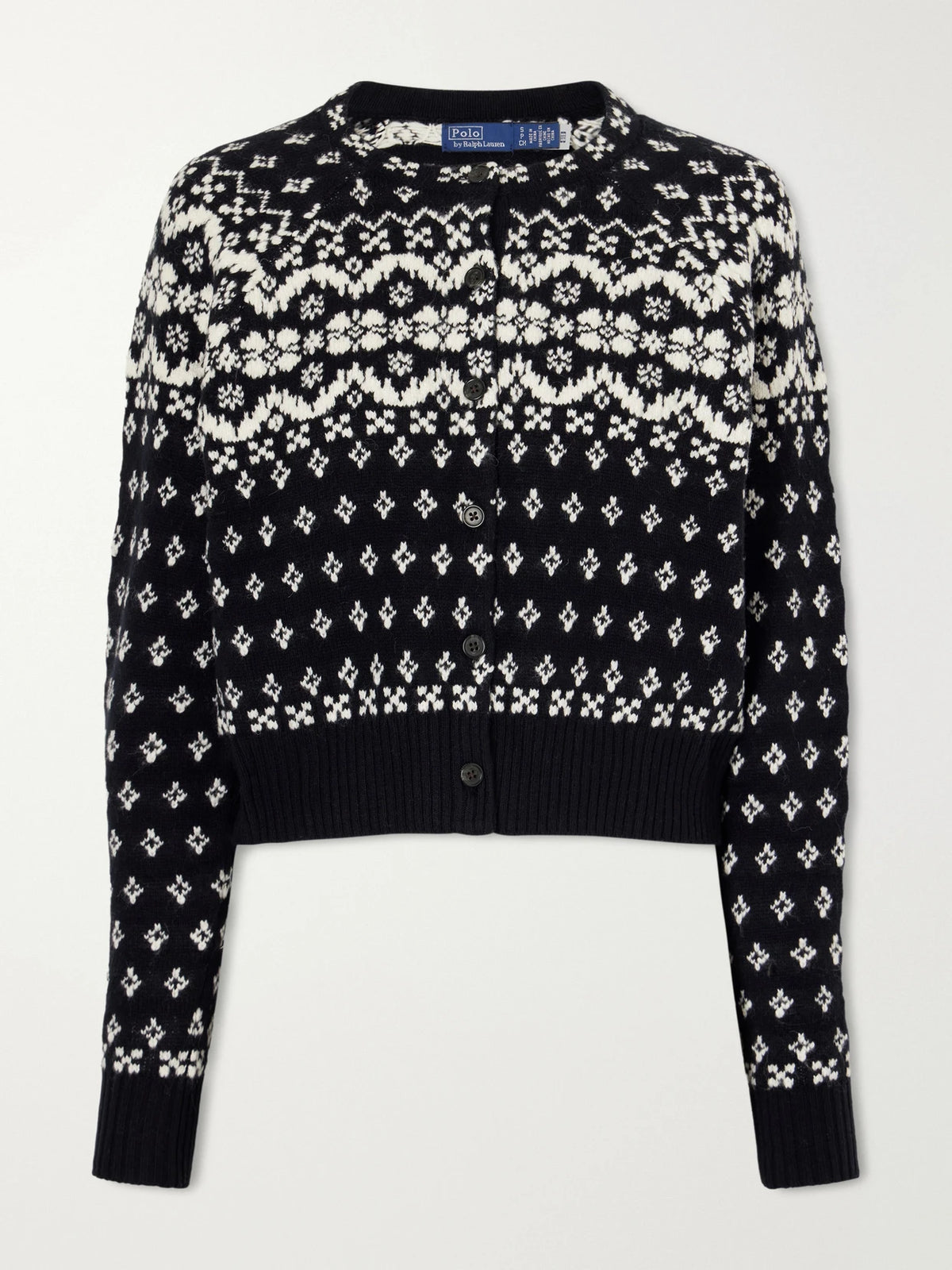 Polo Ralph Lauren Cropped Fair Isle Intarsia-knit Wool, Cotton And Alpaca-blend Cardigan