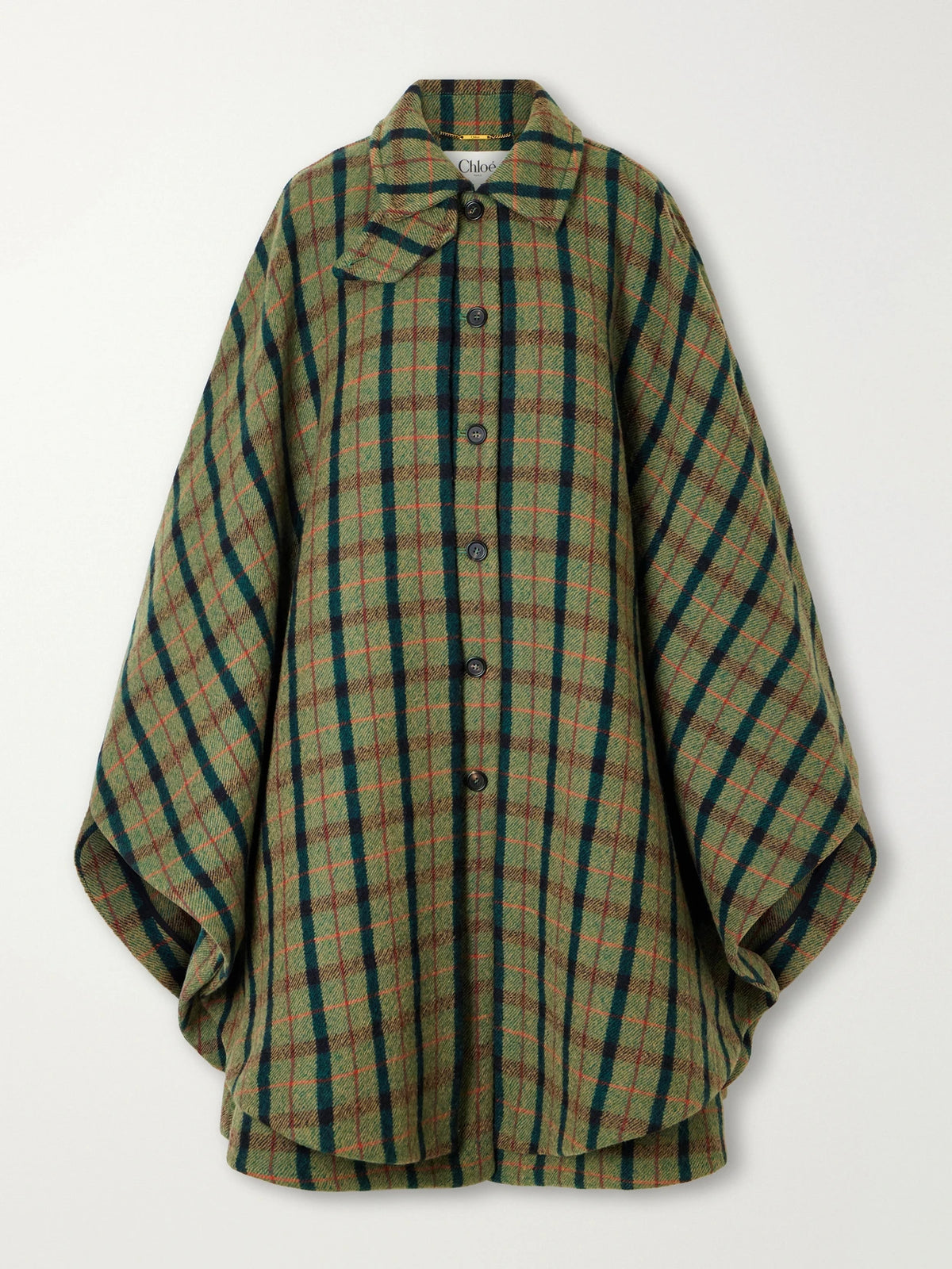 Chloé Checked Wool And Cotton-blend Coat