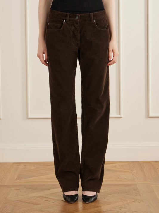 The Row Frava Cotton-corduroy Mid-rise Straight-leg Pants