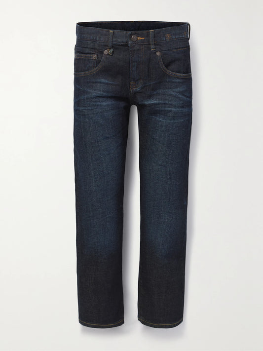 Image of Jeans. Product name - Boy Cropped High-rise Straight-leg Jeans in Dark denim colour by brand - R13