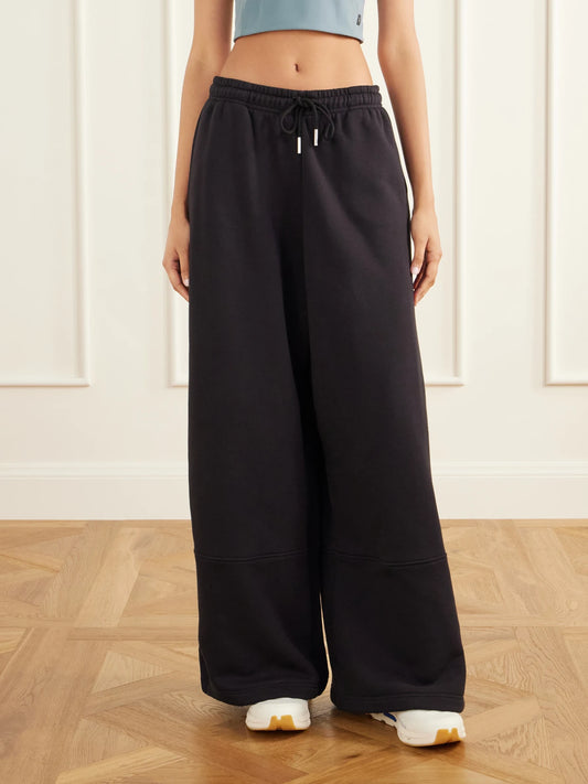 ON + Zendaya Paneled Organic Cotton-blend Jersey Wide-leg Sweatpants