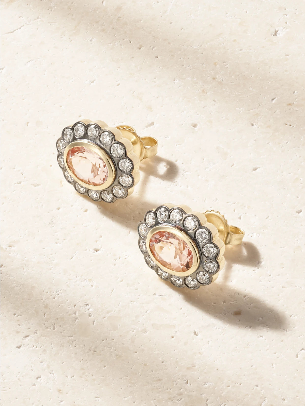 Marlo Laz Lexie 14-karat Gold, Morganite And Diamond Earrings