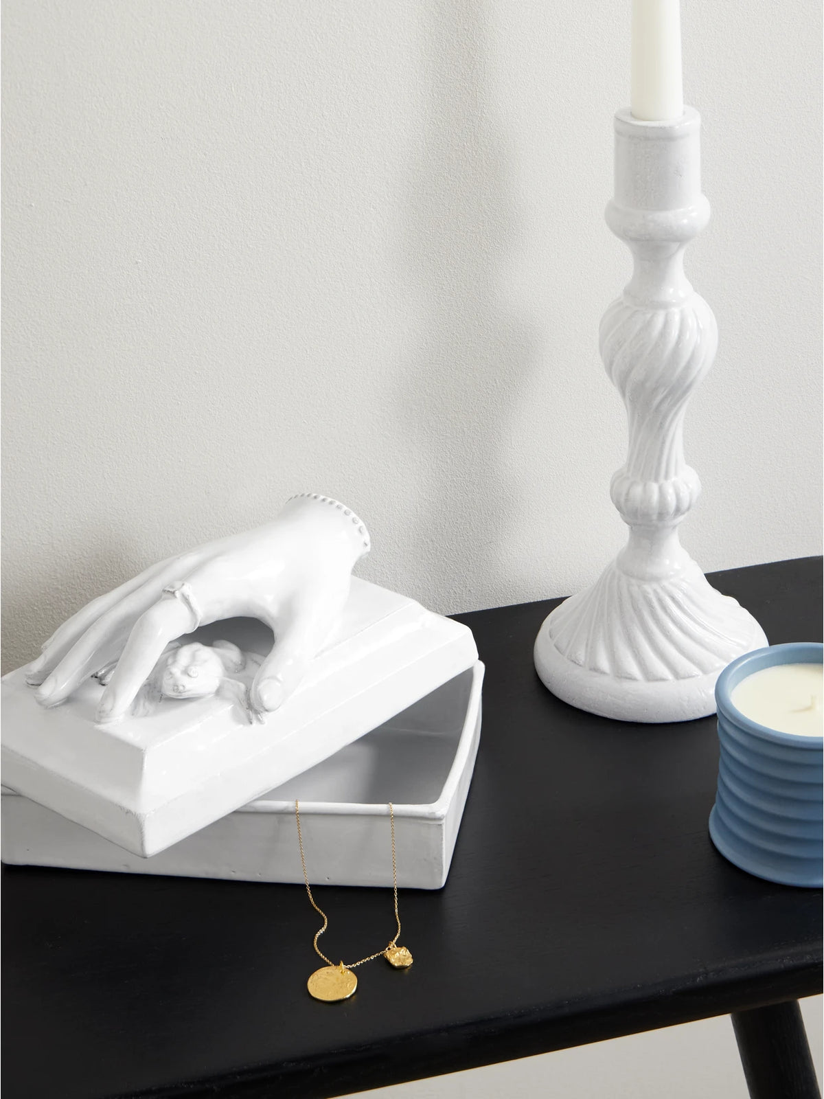 Image of Decor. Product name - + Serena Carone Mon Prince Ceramic Jewelry Box in White colour by brand - Astier De Villatte