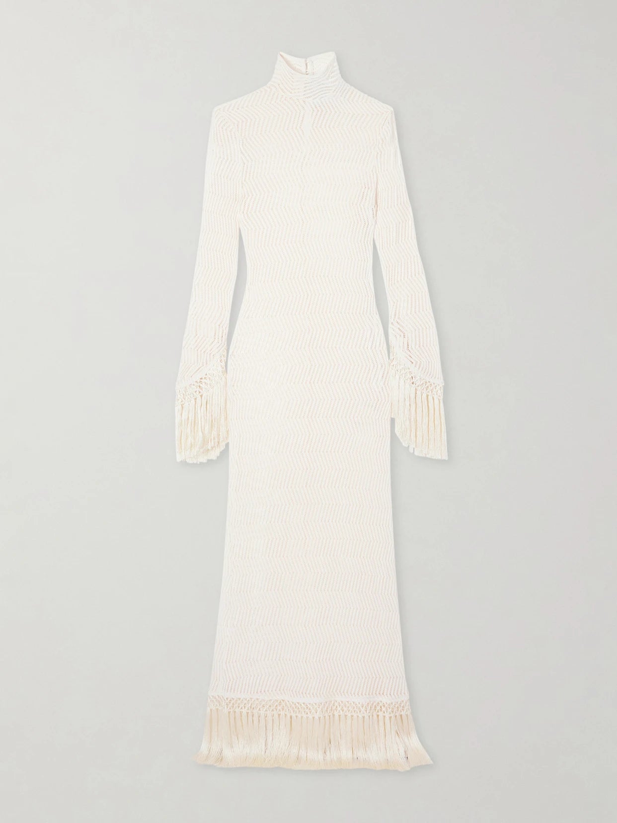 New Mexico Fringed Open-knit Cotton Gown