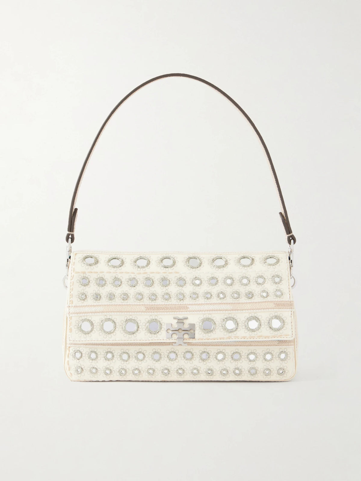 Charlie Embellished Embroidered Canvas Shoulder Bag