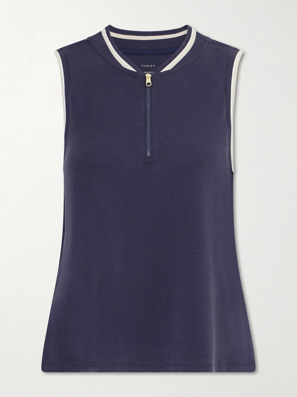 Image of a model wearing Tops. Product name - Inga Jersey Tank Top in Blue colour by brand - Varley