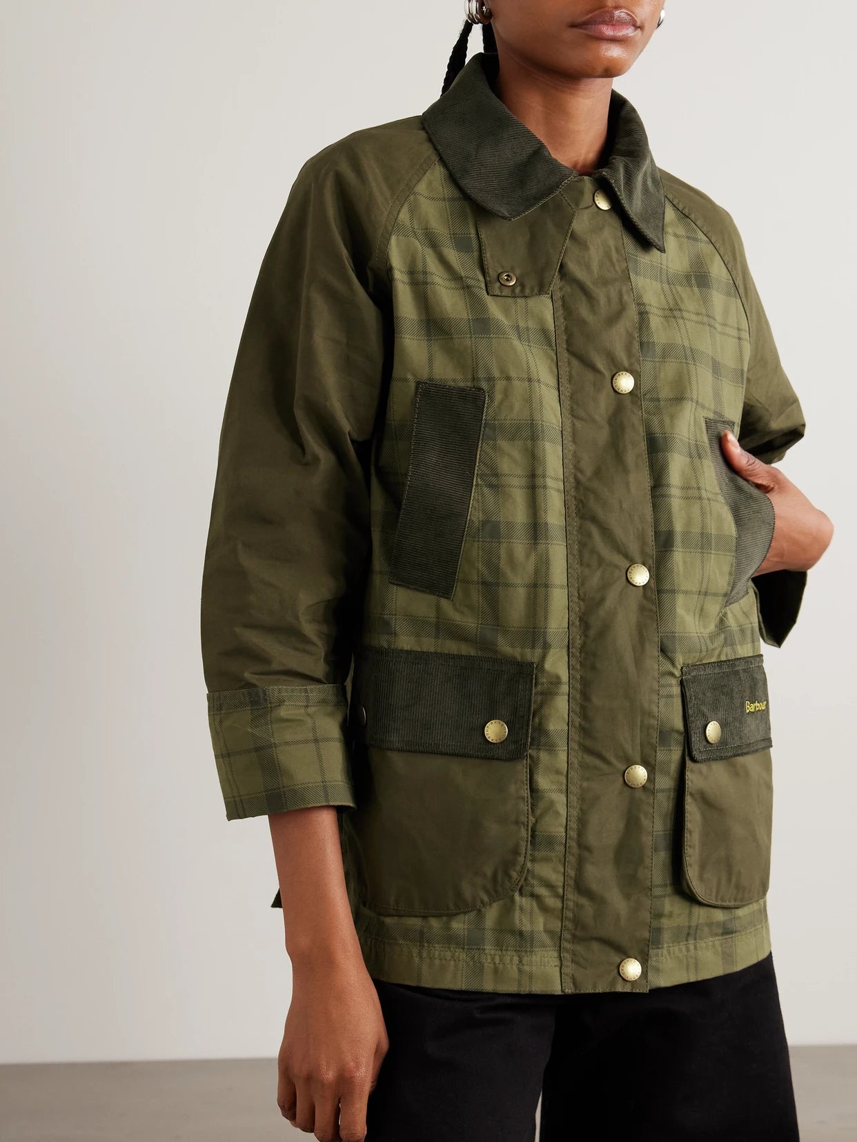 Beadnell Corduroy-trimmed Checked Cotton Jacket