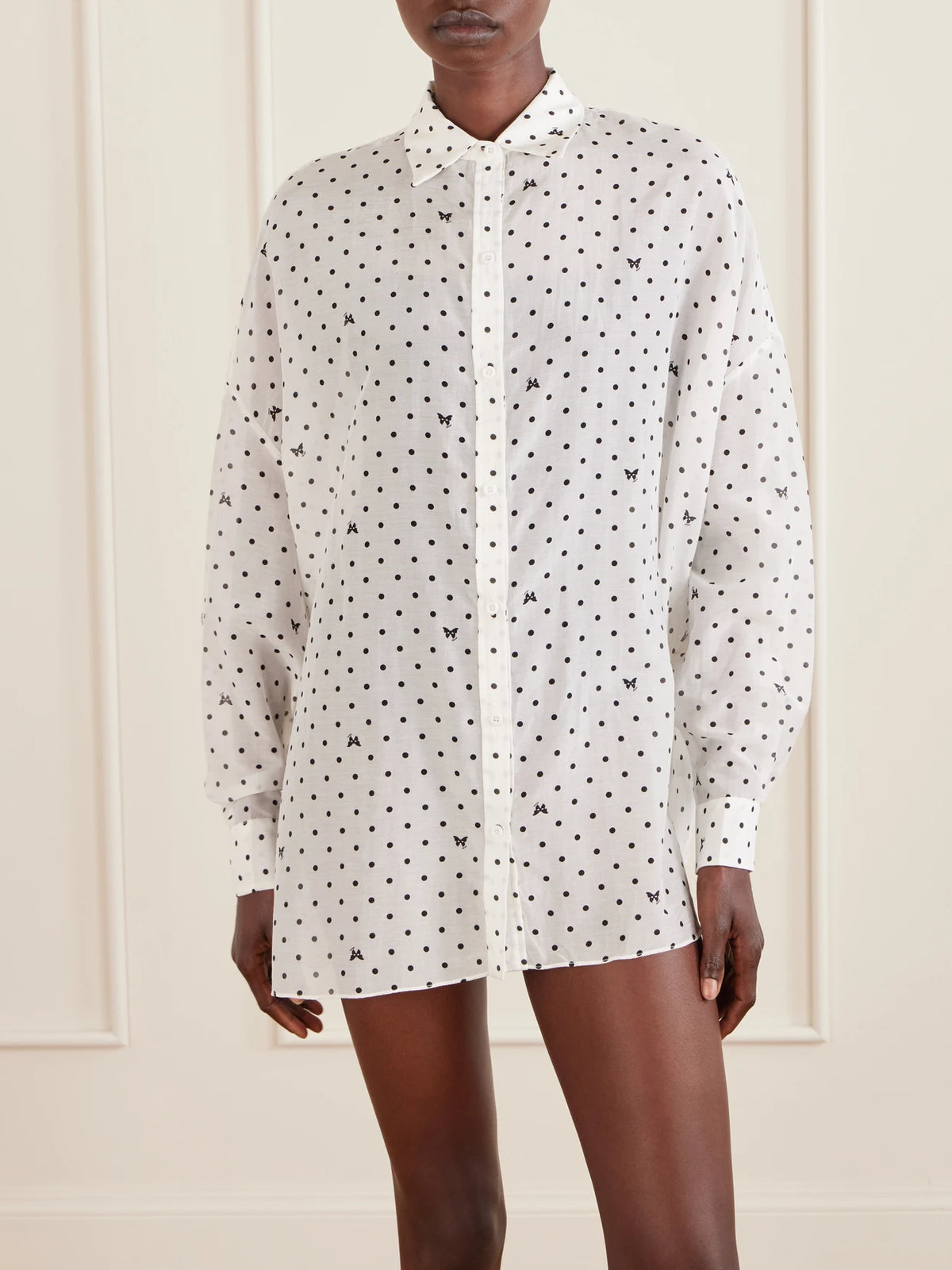 de Montparnasse Kiki Polka-dot Cotton And Silk-blend Shirt