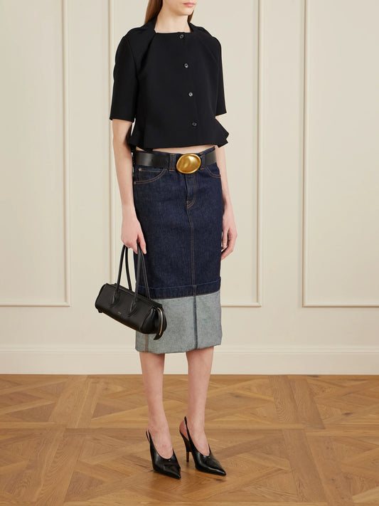 Image of Bags. Product name - Donna Leather Shoulder Bag in Black colour by brand - KHAITE