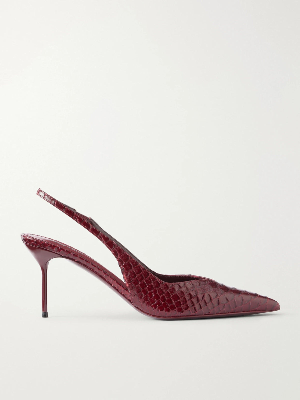 Paris Texas Lidia 70 Snake-effect Leather Slingback Pumps